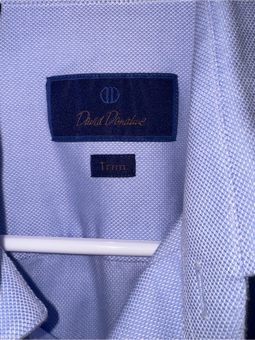EUC David Donahue Trim Royal Oxford Dress Shirt Sky Blue Size 15 32/33 - Picture 5 of 6